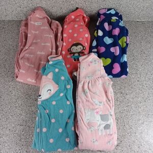 Bundle Fleece Footie Pajamas Baby Girls 6-9 Months Sleep Sack